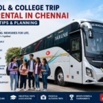 SBLT school and college trip luxury bus in Chennai with comfortable seating and safe travel facilities for educational tours and student outings