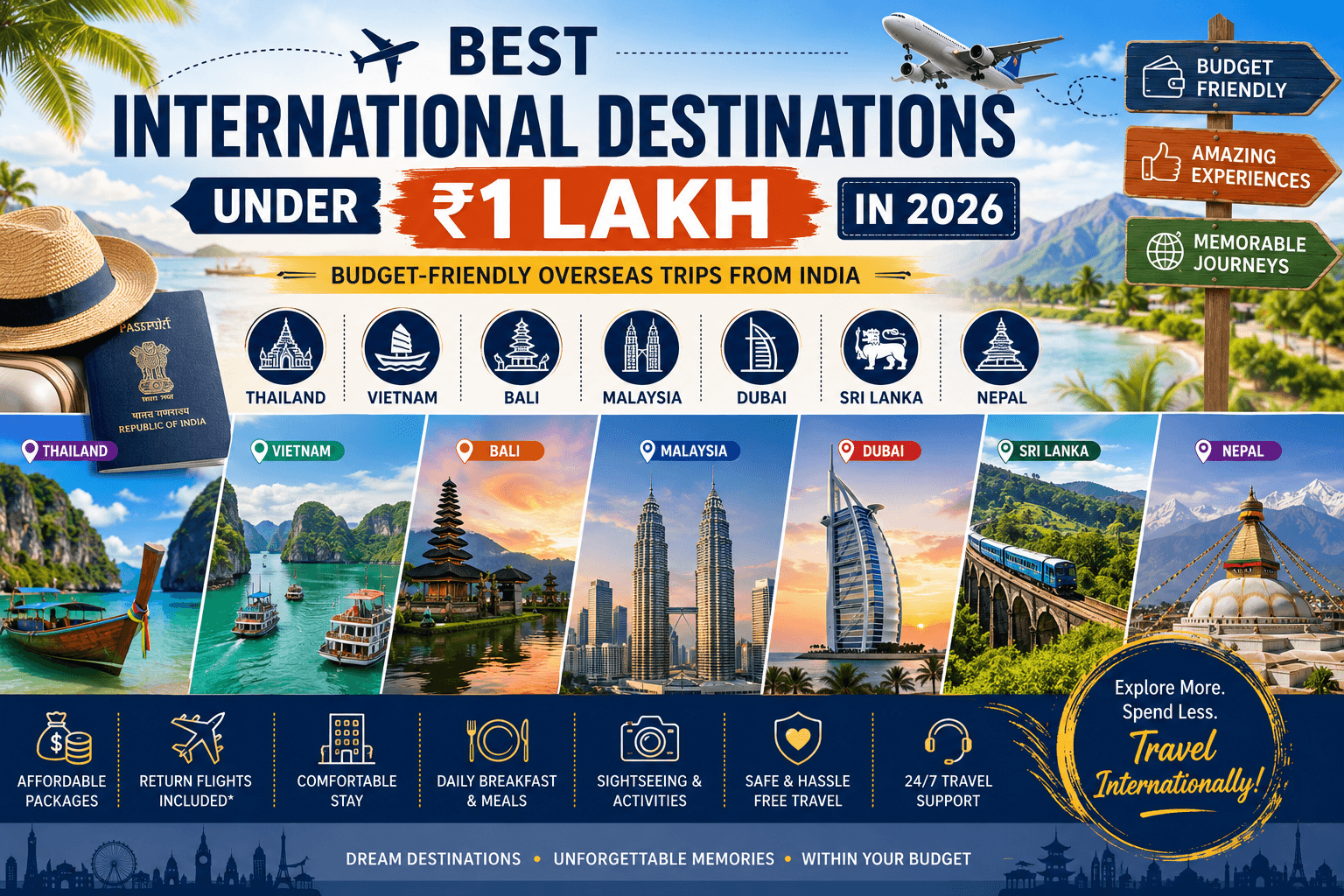 Best International Destinations Under ₹1 Lakh in 2026: Budget-Friendly Overseas Trips from India