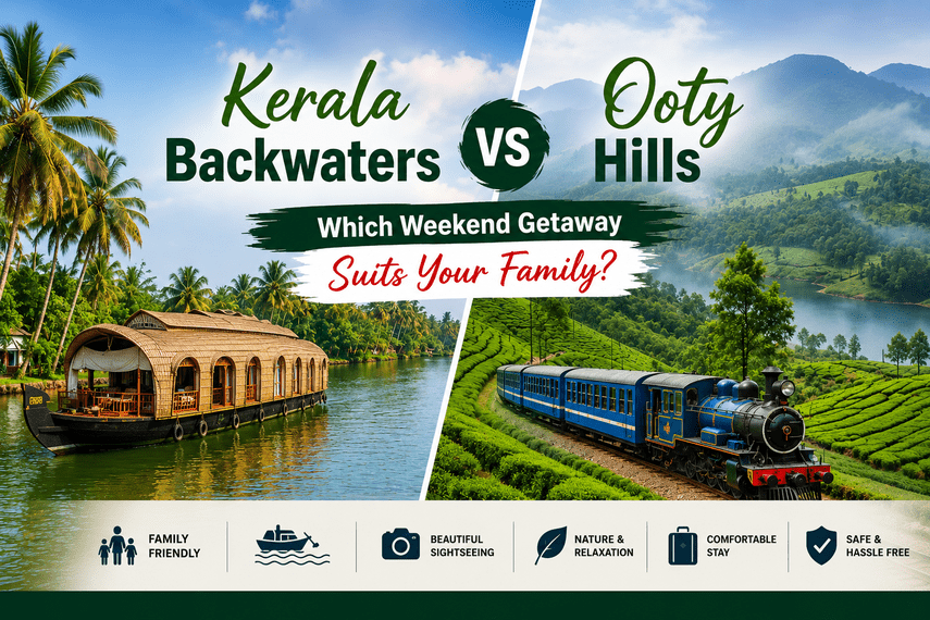 Kerala Backwaters vs Ooty Hills family weekend getaway